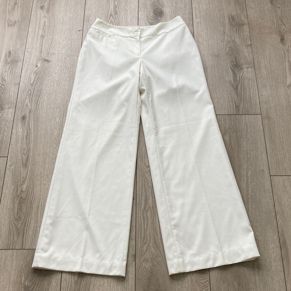 White House Black Market Wide Leg Pants Trousers Women’s Contour 6R White Spring